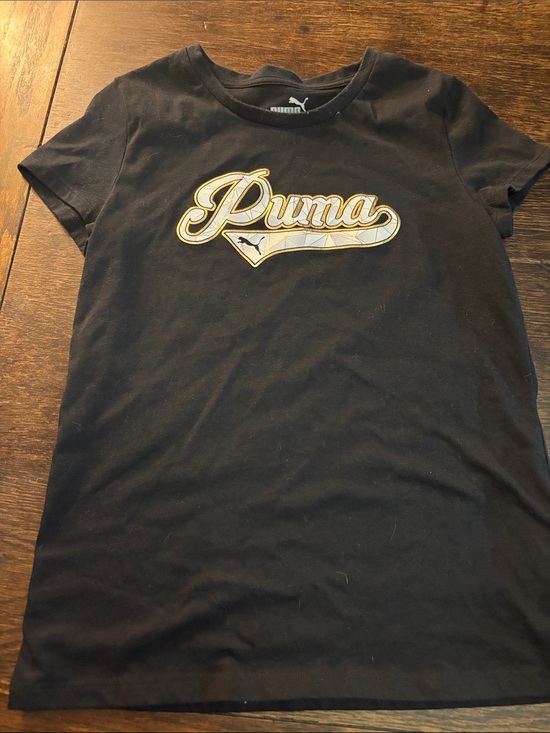 Puma Other - Puma Black Tee with Gold and White Script Logo